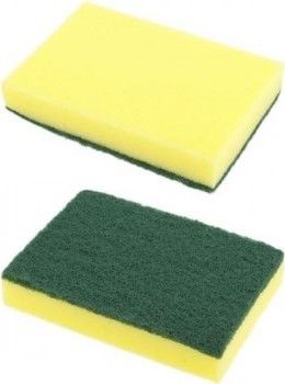 Esfregão verde com esponja 10 x 2,5 cm Pack 12 Unidades