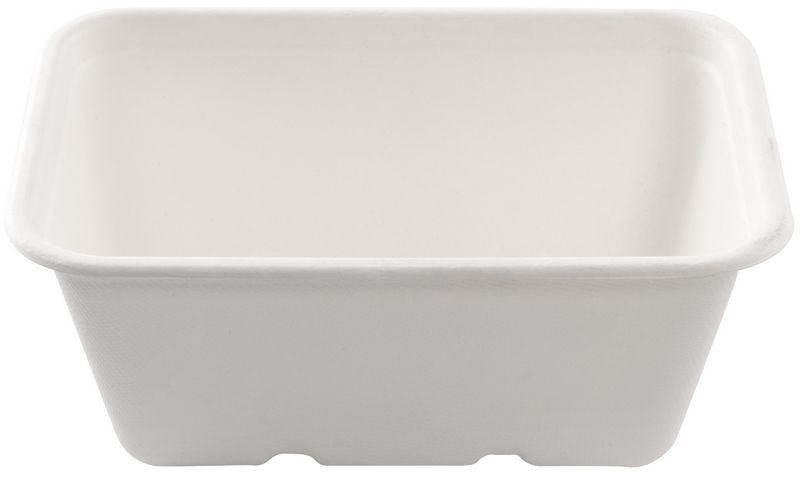 Saladeira Rectangular De Cana De A�ucar  Branco 1000 ML Emb: 50 Unidades