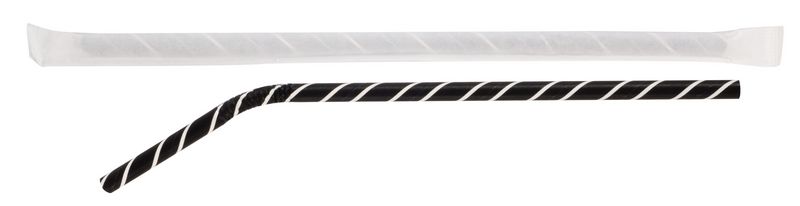 Palhinha Flexivel de Papel Risca Branca/Preta 210X6 Emb Ind Pack 100 