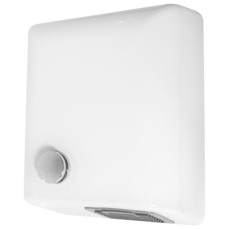 Secador de m�os em ABS BIGFLOW com bot�o de press�o. Acabamento branco