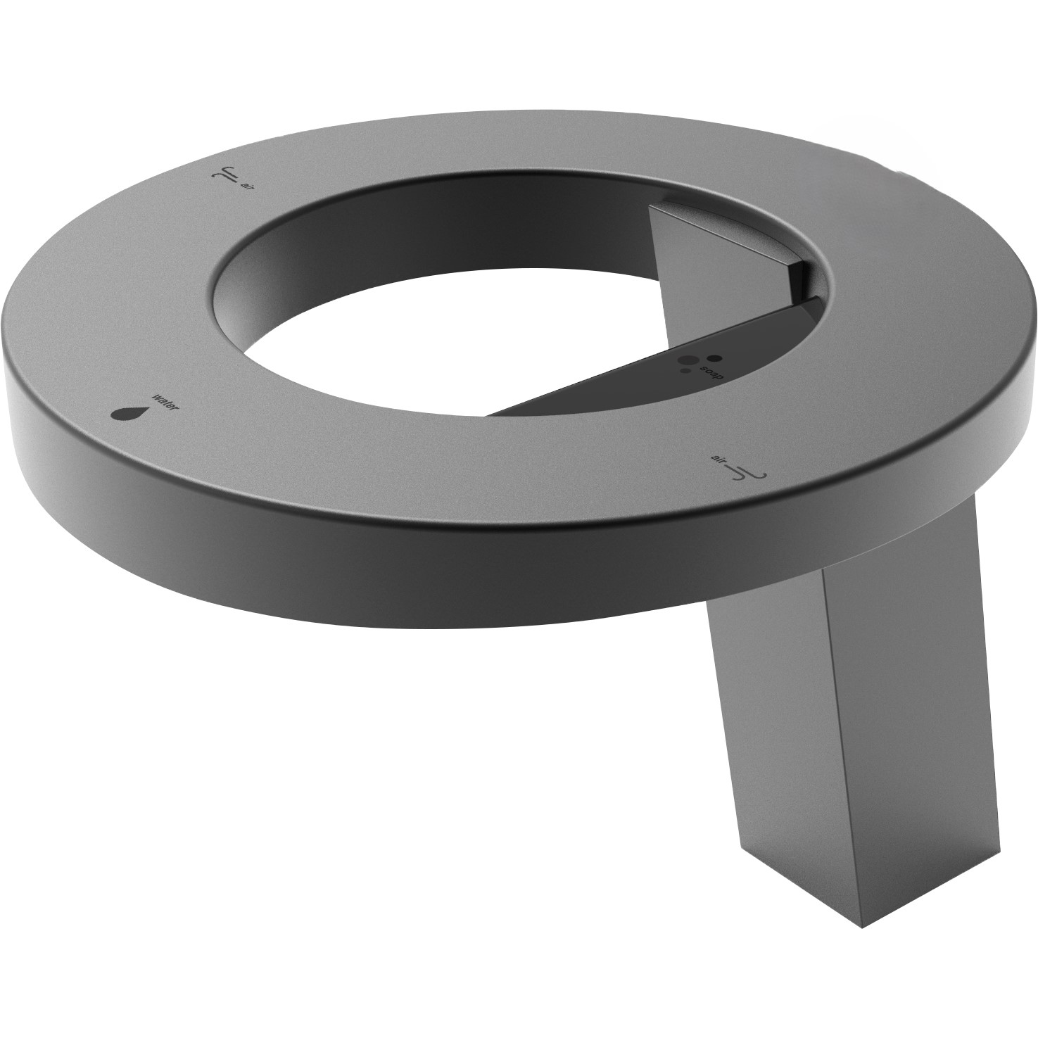 Conjunto de bancada CONCEPT� com secador de m�os, doseador de  sab�o l�quido e torneira. Acabamento preto
