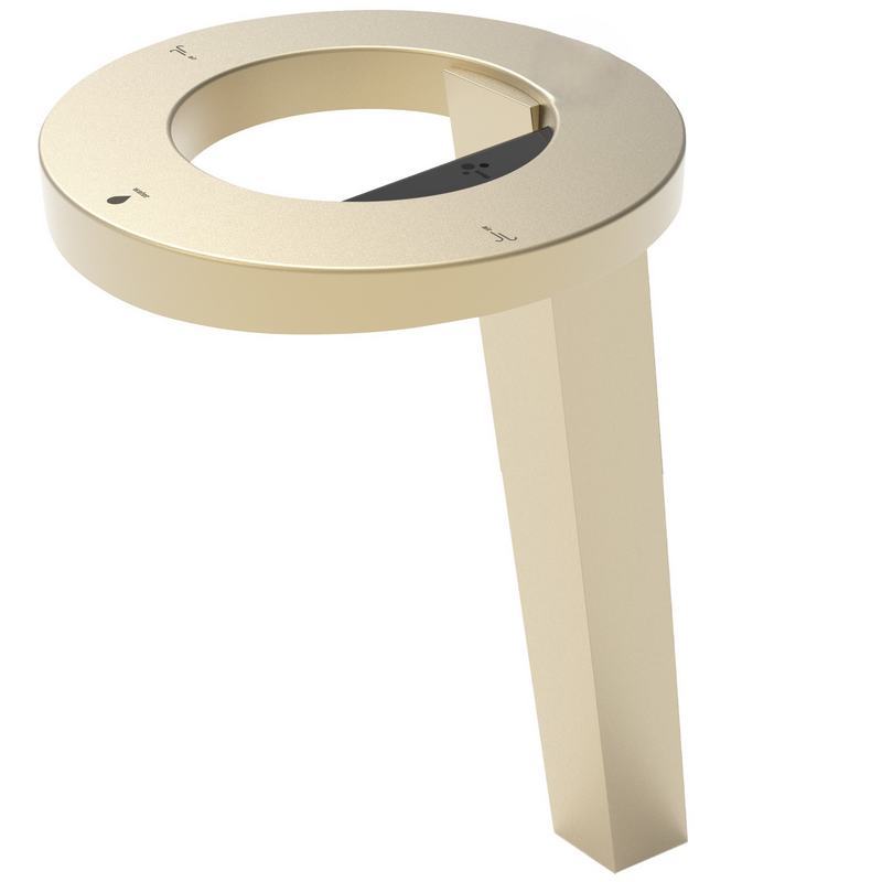 Conjunto de bancada CONCEPT� com secador de m�os, dispensador de sabonete l�quido e torneira. Base alta. Acabamento dourado