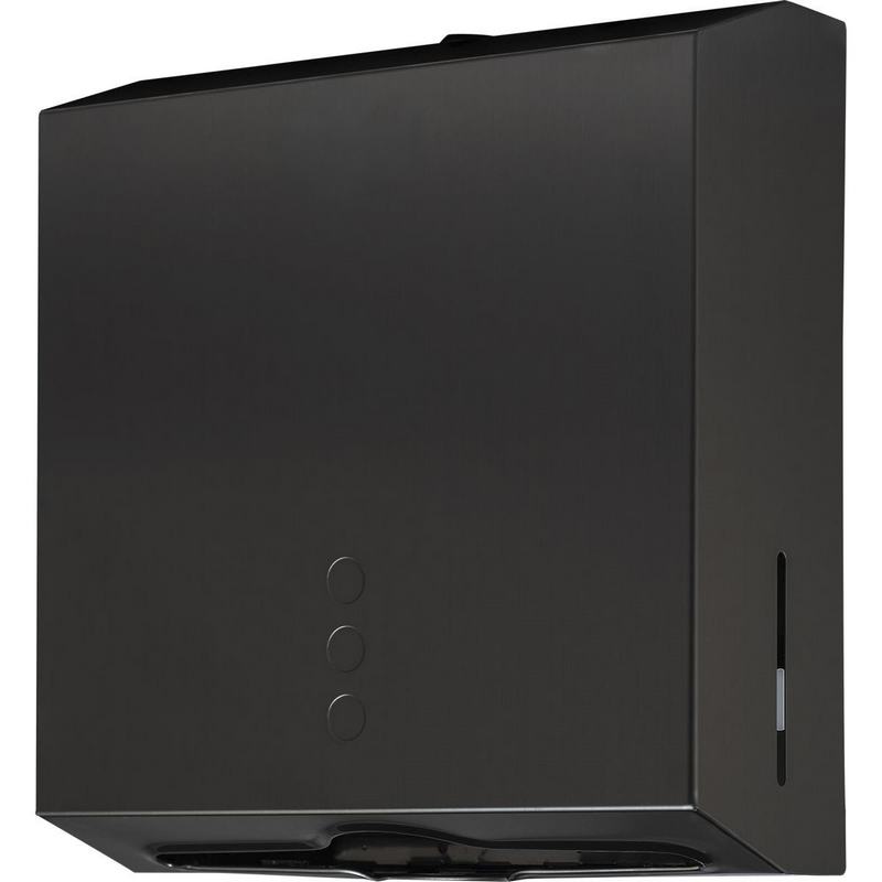 Dispensador de toalhas de papel de a�o inoxid�vel preto