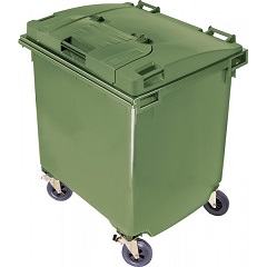 Contentor de 600 litros Verde tampa dupla 