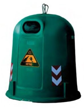 Contentor grande volume 2,5 m3, fundo c�nico, verde