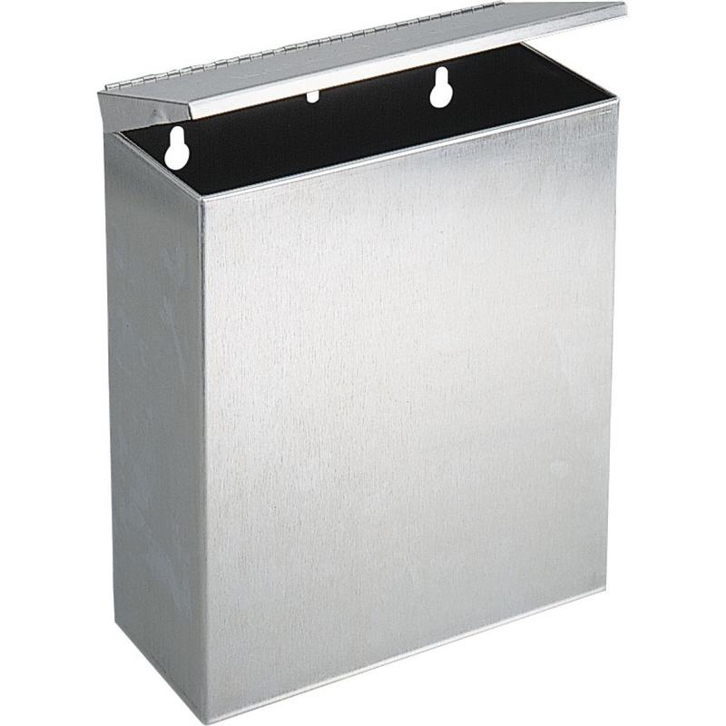 Contentor higiene em a�o inoxid�vel AISI 304 escovado de parede + tampa 5,7 L