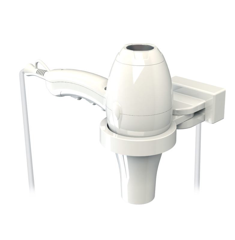 Secador de cabelo IBIZA com suporte universal branco 1875W