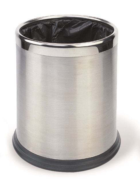 Papeleira/Caixote do lixo em a�o inoxid�vel acetinado de 10 L com parede dupla