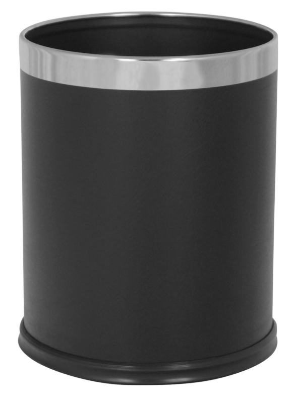 Papeleira/Caixote do lixo com efeito de couro preto 10 L