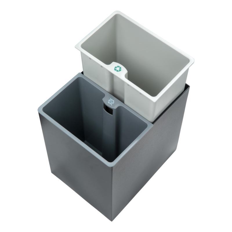Papeleira/Caixote  Selectiva rectangular com 2 compartimentos 14 Lt