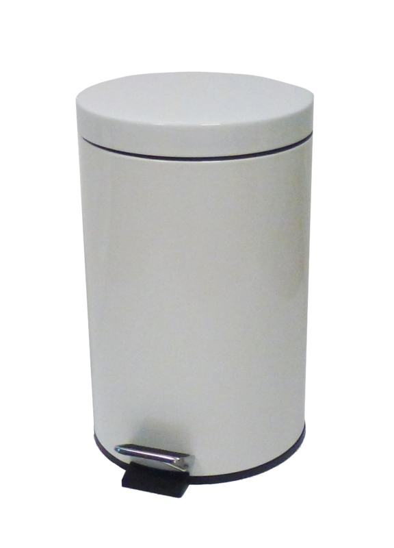 Papeleira/Caixote/Balde - do lixo com pedal 12 L, a�o branco