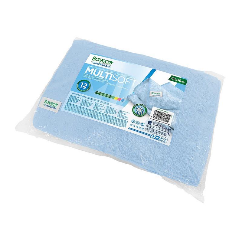 Pano De Microfibra Multiusos BAYECO PRO MULTISOFT AZUL Pack 12 Unidades