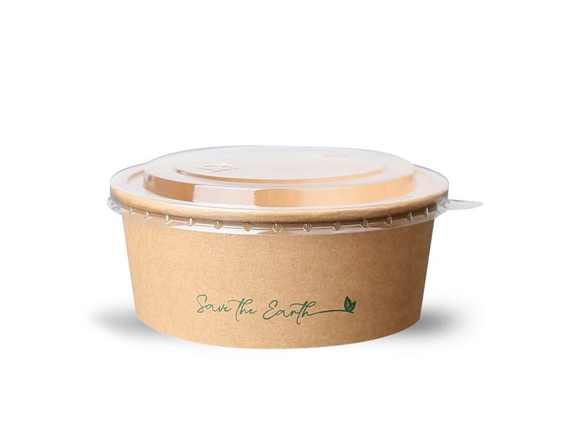 Saladeira + Tampa PET  750 ml.  Natural Kraft  Manga 25 Unidades