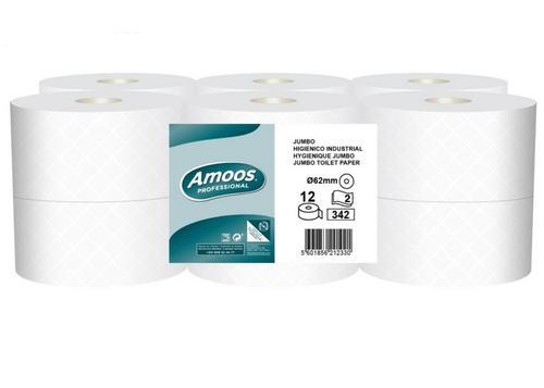 Papel Higi�nico Jumbo 2 Fls AMOOS Professional 342.S 120 MT P 12 Rolos