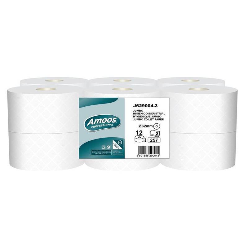 Papel Higi�nico Jumbo AMOS Prof. 257S - 90 Mt 12 Rolos
