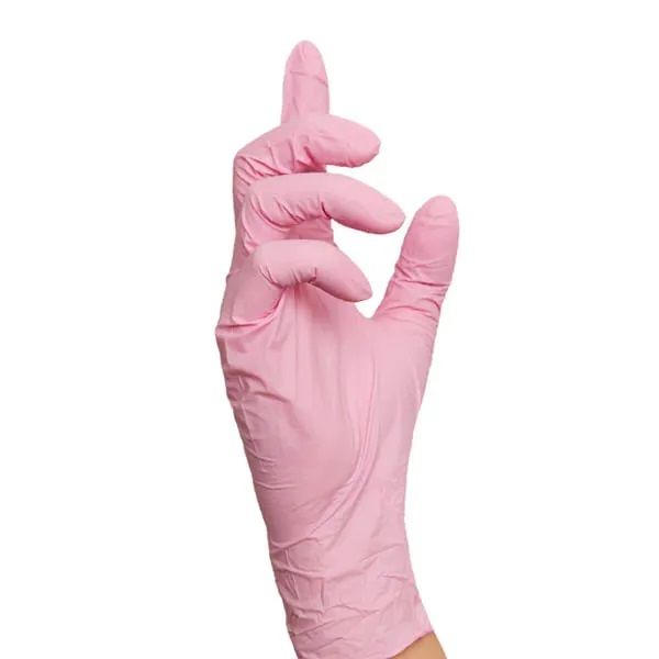 Luva Nitrilo Rosa Sem P Grandes Pack 100 Unidades 