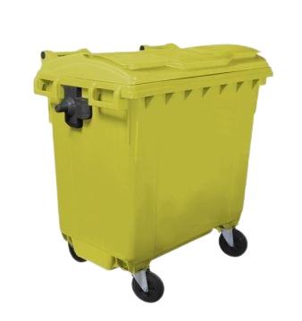 Contentor 770 L, 4 rodas, 1370x780x1365 mm, amarelo