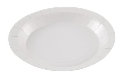 Prato de Carto Redondo 18 cm  em Cor branco 50 Uds.