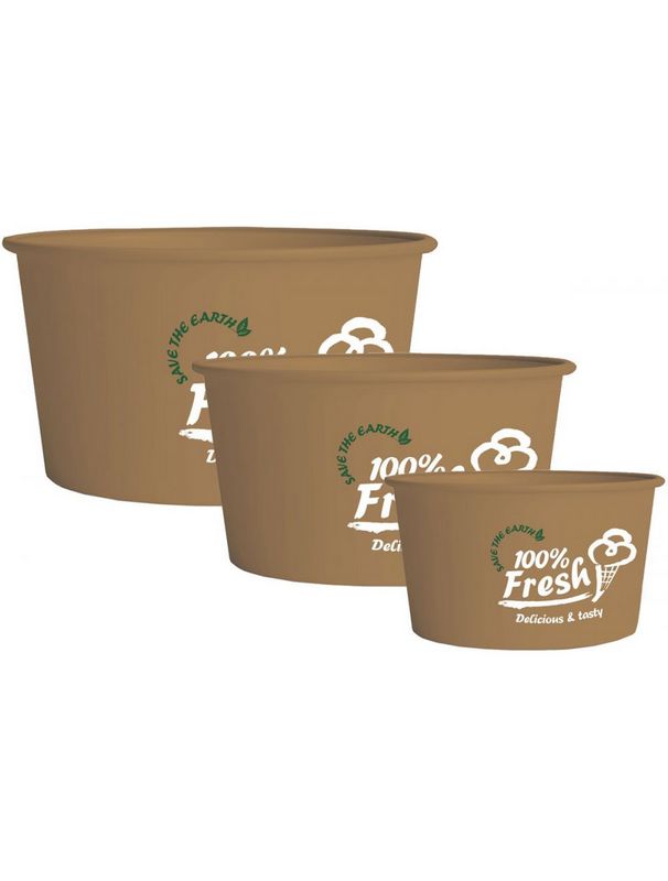 Terrina De Gelado Cart�o Kraft 3 OZ 80 ML Pack 50 Unidades